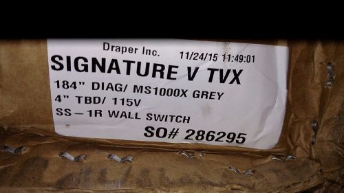 Draper Signature V TVX 184&#034; Grey screen power drop down projection