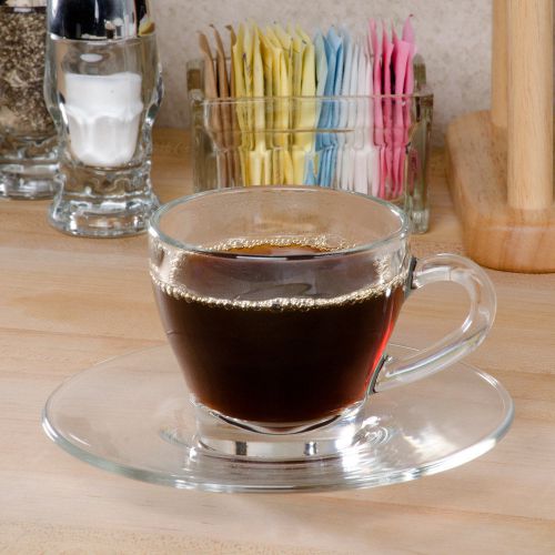 ESPRESSO SAUCER 5.875&#034; CLEAR GLASS FREE SHIPPING US ONLY