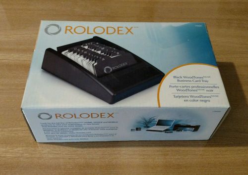 rolodex wood tones card tray