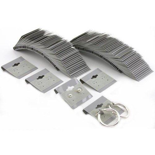 100 Grey Hanging Earring Cards Jewelry Display 1.5&#034;
