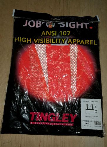 Tingley V70629, 2x-3x Fluorescent Orange Safety class 2 Vest, ANSI 107