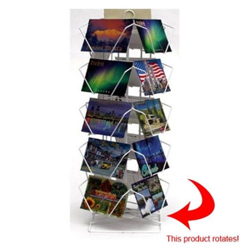 20 Pocket Wire Countertop Postcard Spinner Display in White