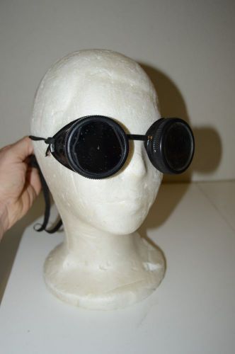 Wow nice vintage jackson black welder&#039;s glass goggles steampunk one size rare for sale