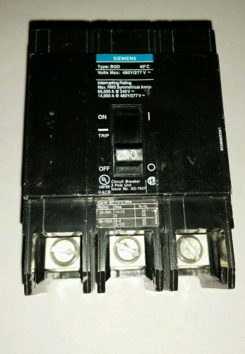 Siemens bqd380 type bqd 80a 3p bolt-down circuit breaker for sale