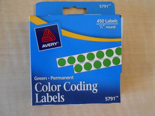 12  PACKS Avery Permanent Self-Adhesive Color-Coding 1/4in dia, Green, 450/Pack