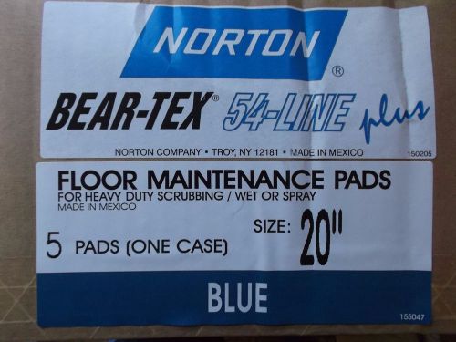 Bear-Tex 54-Line Blue 20&#039;&#039; Floor Pads For Heavy Duty Scrubbing Wet or Spray