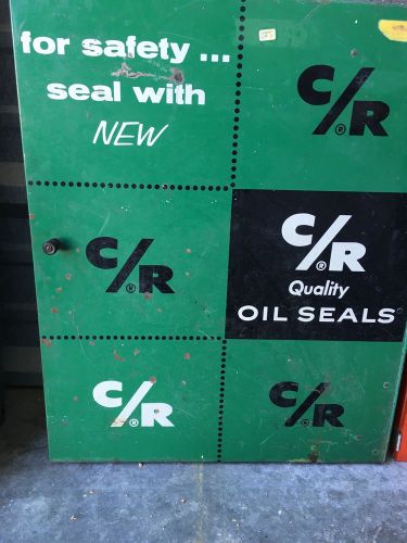 Vintage Metal  C R  Oil Seals Cabinet For Auto Garage Wall Includes 62 Seals