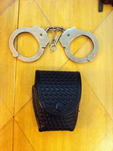 Vintage peerless nickel chain link handcuffs for sale