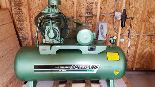 5Hp Speedaire Air Compressor, Mounted with 80 Gallon Tank 3 Phase Runs on 480WT
