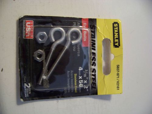 Stanley  Eye Bolts 3/16&#034; x 2&#034; Stainless Steel 18-8 non-magnetic