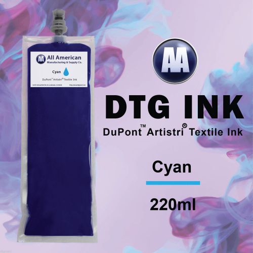 Dtg ink cyan 220ml dupont textile ink for direct to garment printer best price for sale