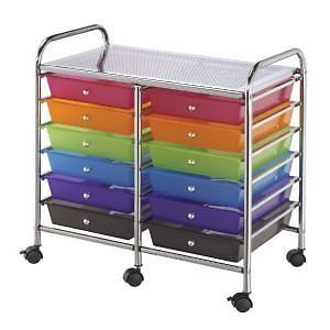 Blue Hills Storage Cart with Multi-Colored Drawers