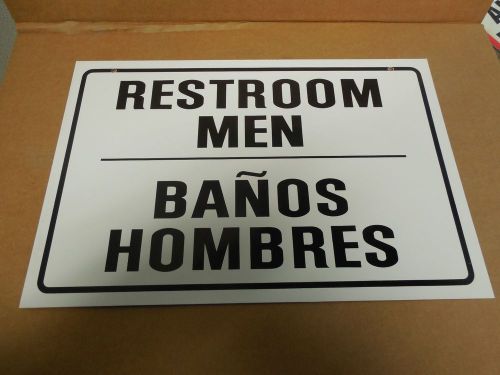 NEW NO NAME ALUMINUM RESTROOM MEN BANOS HOMBRES SIGN 12&#034;x 18&#034;