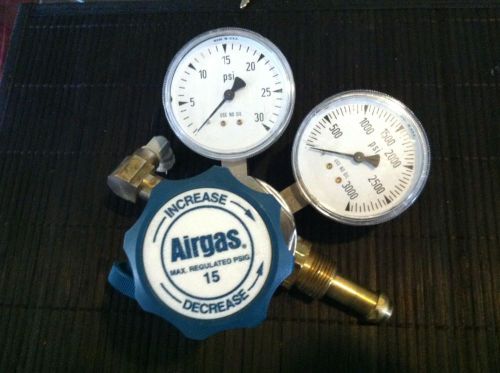 Airgas Y11-215A Gas Regulator - Brass Nickel 3000 Inlt 15 PSIG