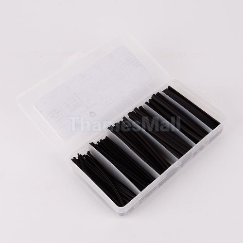 170pcs Black 2:1 Heat Shrink Tube Wire Wrap Electrical Insulation Sleeving