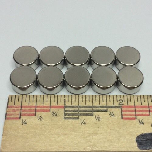 10 Large 1/2 X 1/4 Inch Neodymium Disc Magnets Super Strong Rare Earth Magnet