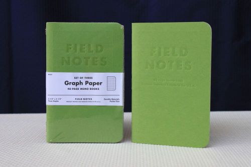 Field Notes Grass Stain Green Edition (Summer 2009) Sealed 3-Pack Plus1 Notebook
