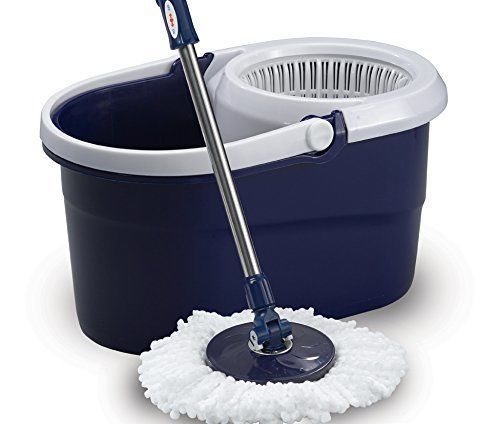 MopRite B01NB Spin Mop and Bucket System with Microfiber Mop Head and Scrub