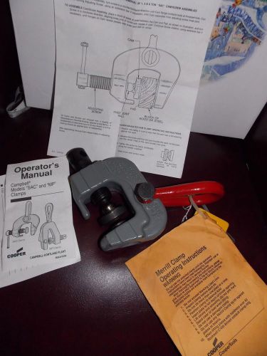 Merrill Bros Wll 1-Ton Screw Plate Clamp 0&#034;-1&#034; Grip with Manual