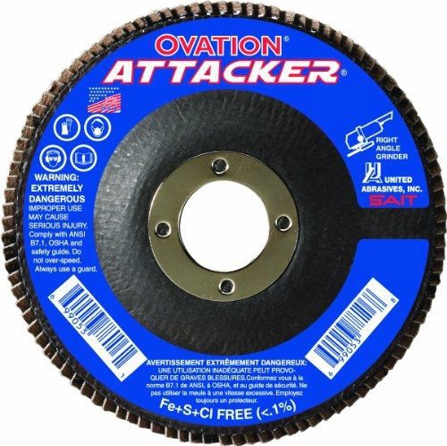 United Abrasives, Inc. SAIT 76209 Ovation Attacker Flap Disc, 4-1/2 x 7/8 Z 80x,