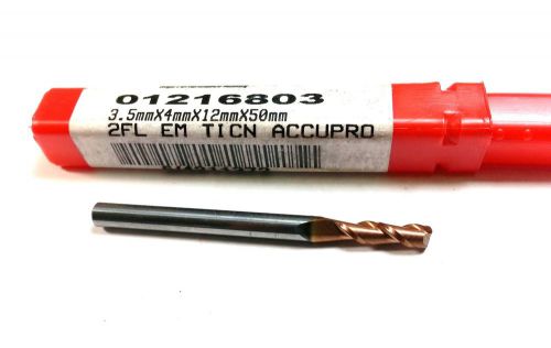 3.5mm Accupro Solid Carbide TiCN Coated 2 Flute End Mill (P 579)