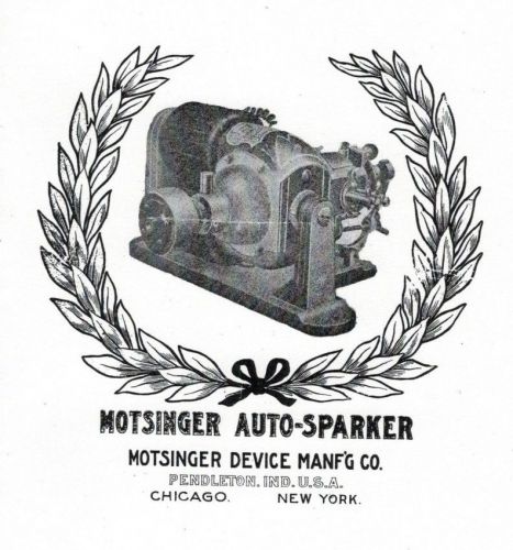 Motsinger Auto-Sparker Gas Engine Motor Information Booklet Pendleton Indiana