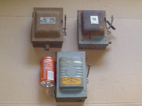 Lot of 3 SAFETY SWITCHS General Wadsworth Trumbull 120/240 volt 30 Amp untested