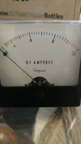 WWII panel meter gauge simpson rf amperes 0-1.0 radio militaty