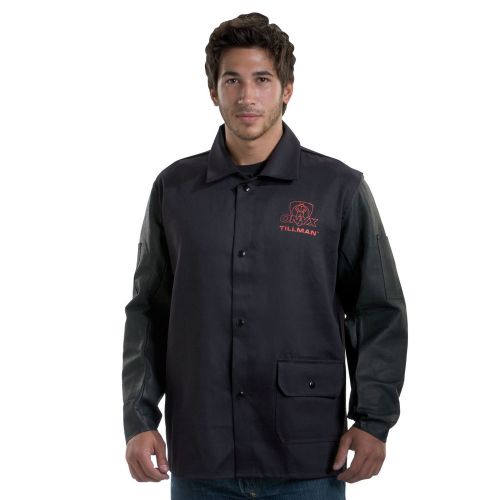 Tillman 9260 Black Onyx Medium Duty Leather/Flame Retardant Cotton Jacket - XL