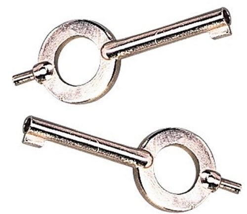 Standard issue handcuff key pair - set of 2 nickel-plated handcuff keys for sale