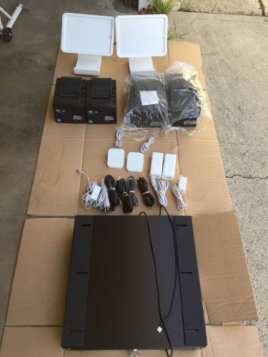 2 Sets Of Square Stands, Printers, Cash Drawers, Card Readers With Chip