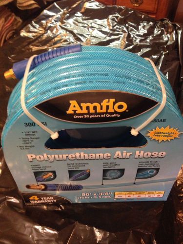 amflo 13-50ae  300psi polyurethane air hose  50x 3/8 1/4 npt fittings