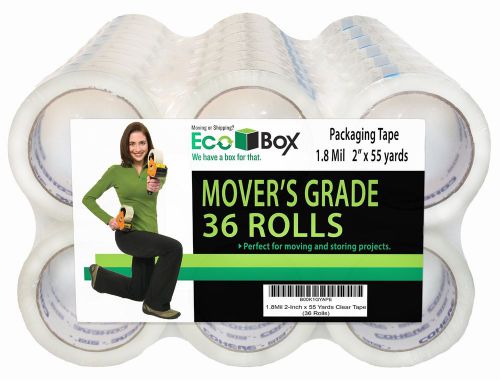 EcoBox 1.8Mil 2-Inch x 55 Yards Clear Tape 36 Rolls (V-11189)