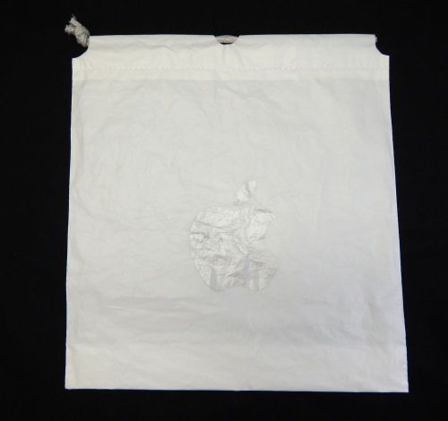 TWO APPLE Brand Plastic Drawstring Shopping Bag. Bag-pack with pull strings