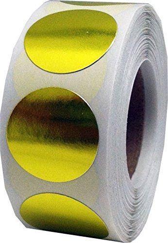 InStockLabels.com 3/4&#034; Inch Round Metallic Gold Color Coding Dot Stickers - 500