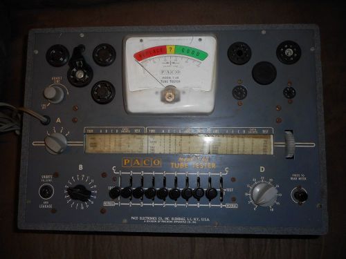 VINTAGE USED PACO MODEL T-60 TUBE TESTER UNTESTED AS IS FOR RESTORATION