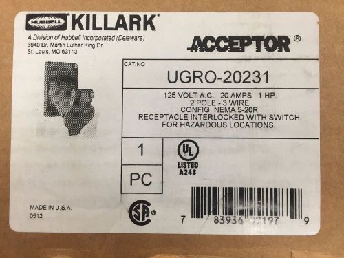 Killark ugro-20231 ugr0-20231 hazardous location 125v 20a receptacle 5-20r for sale