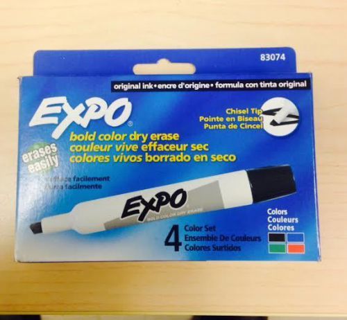 Expo® Chisel Tip Dry-Erase Markers, Assorted, 4/pk