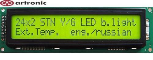 ART-US New LCD 2x24 with LED b/l - Y/G (HD44780 standard) [ABC024002A00-YHY-R