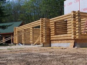 LOG CABIN KIT LOG HOME PACKAGE 12&#034; K.D. RED PINE RD DBLE T&amp;GPRE-CUT WALL PACKAGE
