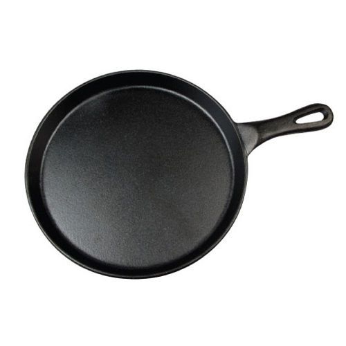 Winco IGL-10, 10-Inch Black Coated Round Cast Iron Grill Pan