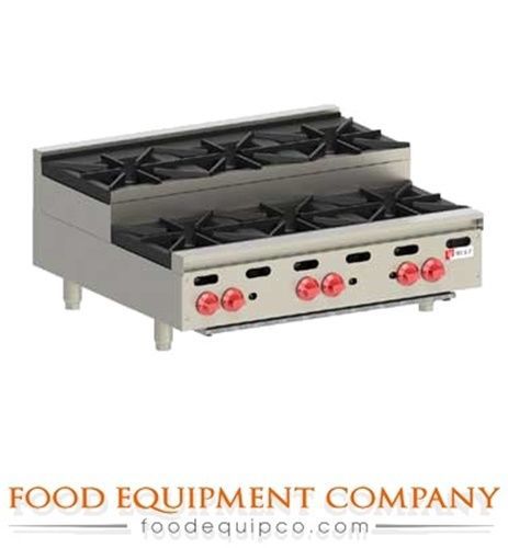 Wolf ahp636u achiever hotplate gas, 36&#034; w, (3) open burners/ (3) step-up burners for sale