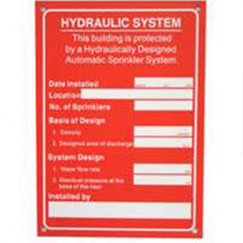 Aluminum Hydraulic Calculation System Sign 5 x 7 TFI (50-10-240)