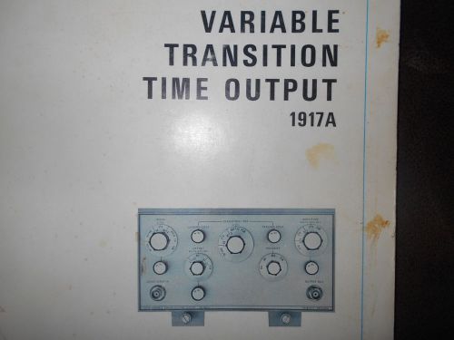 Hewlett Packard Variable Transition Time Output Operating Service Manua/1917A