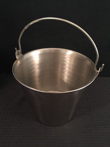 Stainless Steel Utility Pail w/Handle Milking Pail 9.75&#034;x12&#034; Good Condition