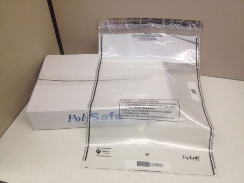 CASE of 100 PolySafe 19&#034; x 28&#034; Security Cash Deposit Transfer Bag Tamper Evident