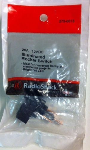 Illuminated rocker switch with red led #275-0013 by radioshack for sale