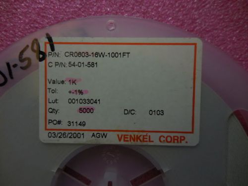 20000 PCS VENKEL CR0603-16W-1001FT