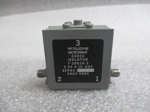 #TM55 Teledyne Microwave T-2S63A-3 SMA RF Coaxial Isolator 2.05-4.10GHz