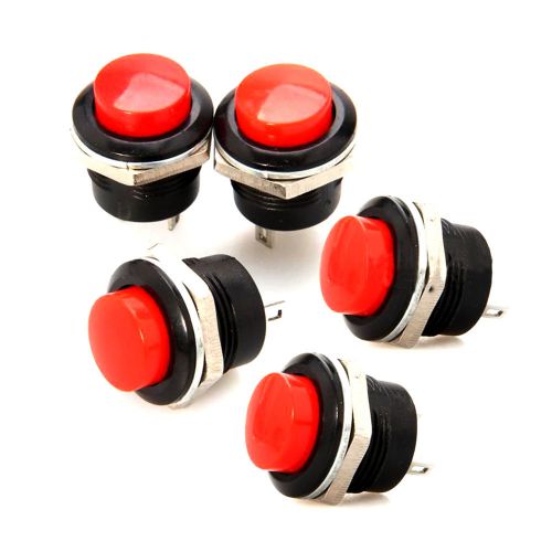 High Quality 5 Momentary On/Off Push Buttons Horn Switch for Car Auto Red